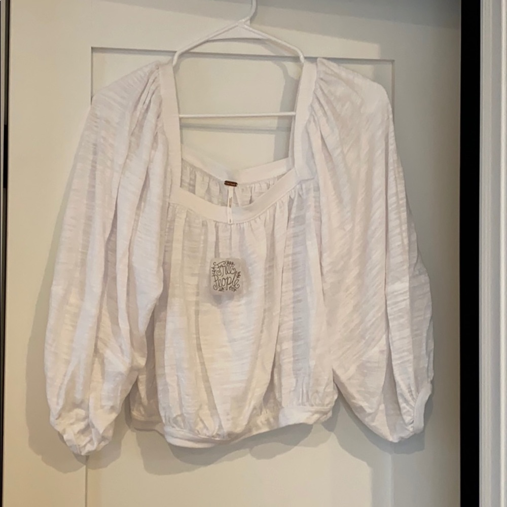 Free people new white square neck top